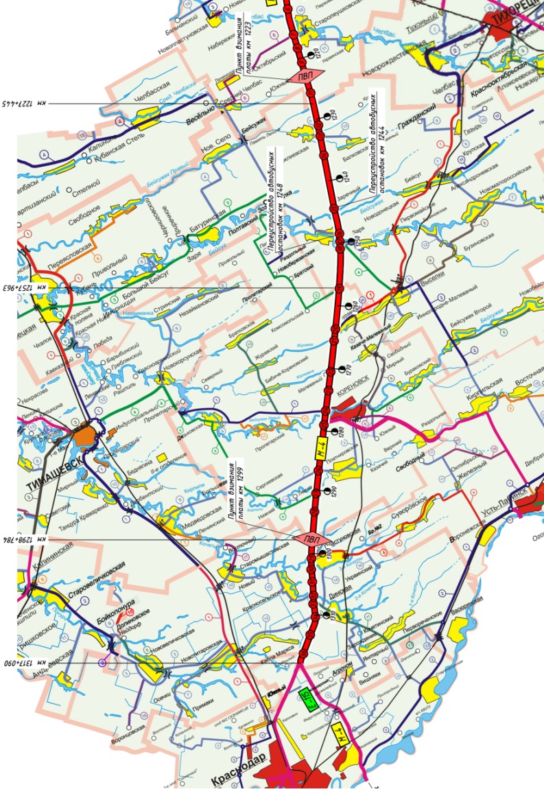 Трасса м4 дон карта с городами