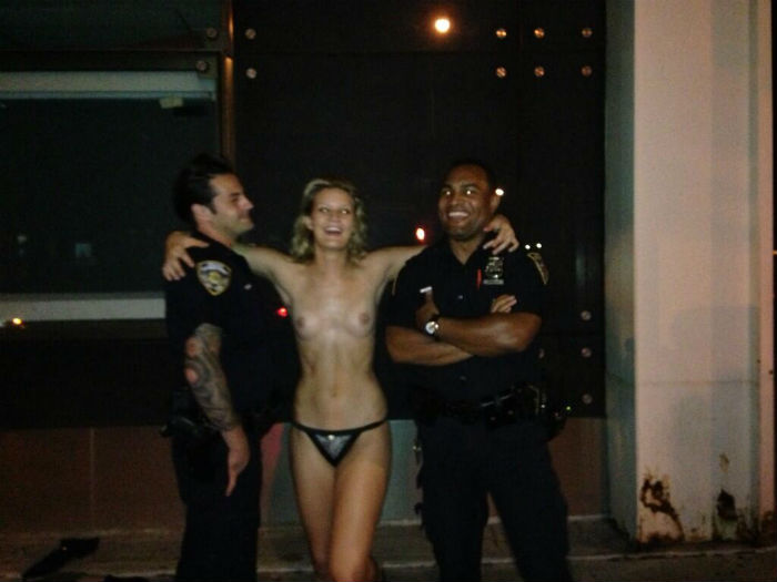 Topless Woman Found Consorting With NYPD(NSFW) .